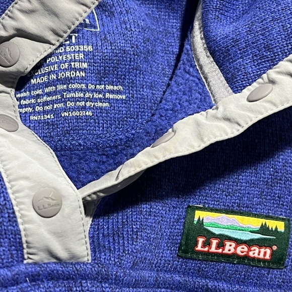 Women's Blue L.L. Bean Snap T Pullover Better Sweater Fleece Jacket - Picture 7 of 8